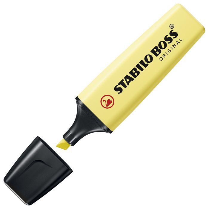 10 Surligneurs - STABILO BOSS ORIGINAL - Pastel - Crème De Jaune