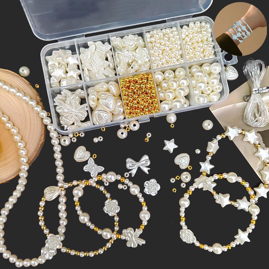 418 Teile/paket Handgemachte Diy Schmuck Zubehör Imitation Perle DIY Produktion Handwerk Schmuck Perlen Set