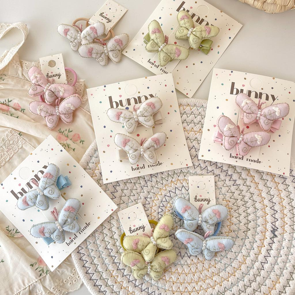 2 Stück/Los Kinder Schmetterling Haarspangen Handgemachte Stickerei Baby Mädchen Süße Haarspangen Haarspangen Haarklammern Haarschmuck Kopfschmuck