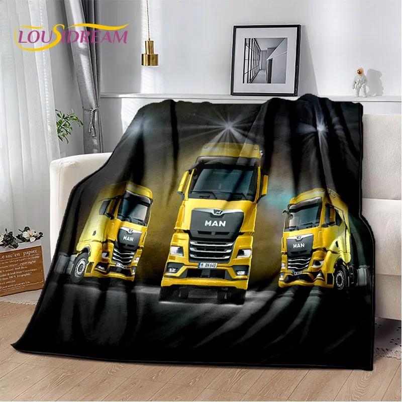 Shunika Chen Unisex Man Truck Lorry 3D Printing Soft Flannel Blanket For Beds Bedroom Sofa Picnic,Throw Blanket For Cover Outdoor Leisure Nap Gift