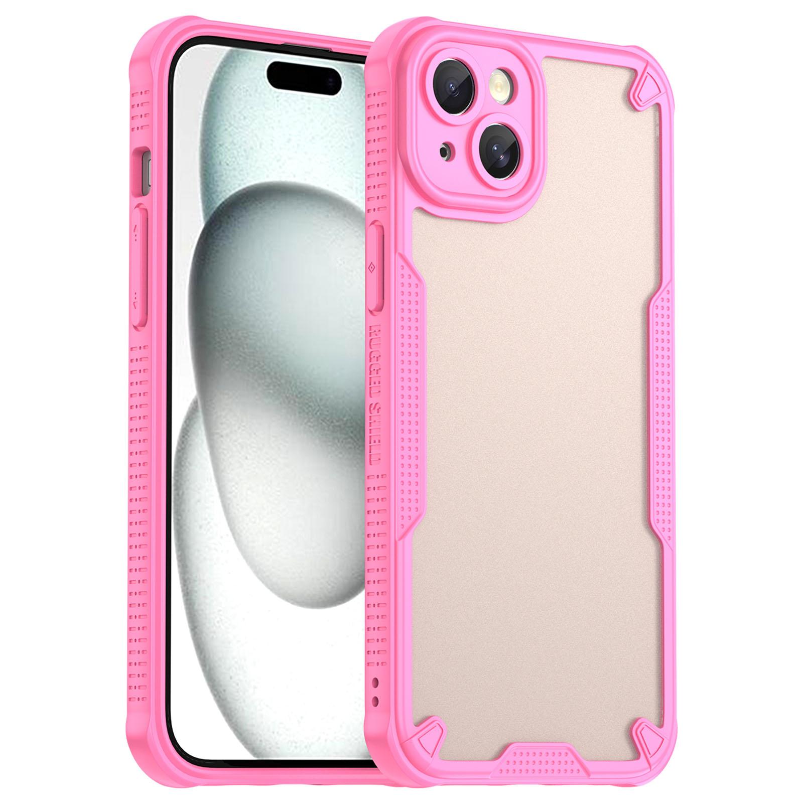 Armor Series For iPhone 15 Case PC+TPU Semi-Transparent Frosted Finish Protective Phone Cover A