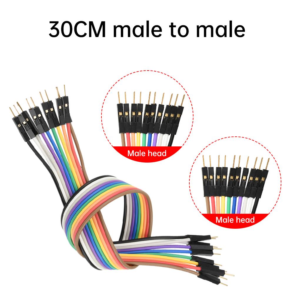10PIN Pure Copper DuPont wire male to male,female to male,female to female,2.54 terminal connection wire 28core gold-plate cable