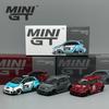 MINIGT 1:64 Grey Red Abarth 595 LB-WORKS X Abas Works Alloy Car Model 995 963 1051