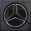 Autoaufkleber 2025 Heiß Für Mercedes Benz Passend Für Mercedes Benz Chrom Silber Frontgrill Spiegel Stern LED Weiß Beleuchtetes Emblem