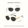 2 Pairs Fashionable and Trendy Eyewear Set, Retro Oval Metal Frame Travel Glasses Suitable for Both Men and Women