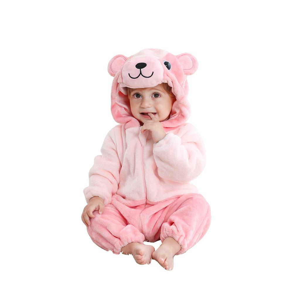 Cartoon One-piece Pajamas For Children All And Winter Animal Home Clothes Children Flannel Crawling Clothes