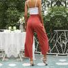Women's Fashion Casual Solid Color Print High Waist Pants & Capris