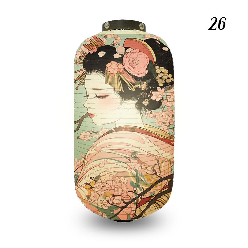 Traditional Style Cloth Lantern Japan Ukiyo-e Geisha Painting Lanterns Izakaya Sushi Shop Restaurant Party New Year Decoration