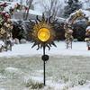 Outdoor Solar Decor Light Artistic Stake Light for Garden Pathway Iron Flame Sun Patio Yard