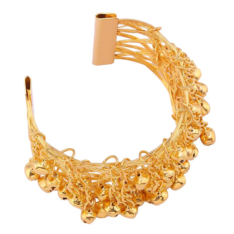 

Модный золотой браслет для танца живота, этнический танец, металлический браслет-колокольчик, цепочка на руку, колокольчик для одежды, кольцо на руку с колокольчиком, аксессуары для индийского танцевального выступления золотой