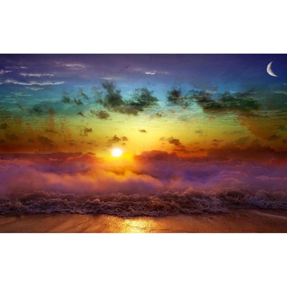 5D Diamond Painting Sunset Landscape Diy Round Water Diamond Embroidery Beach Mosaic Pattern Complete Design Home Decoration