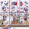 Yousheng 6Pcs Independence Day Static Stickers Easy To Apply Reusable Window Decals July 4th Indoor Outdoor Patriotic Decoration