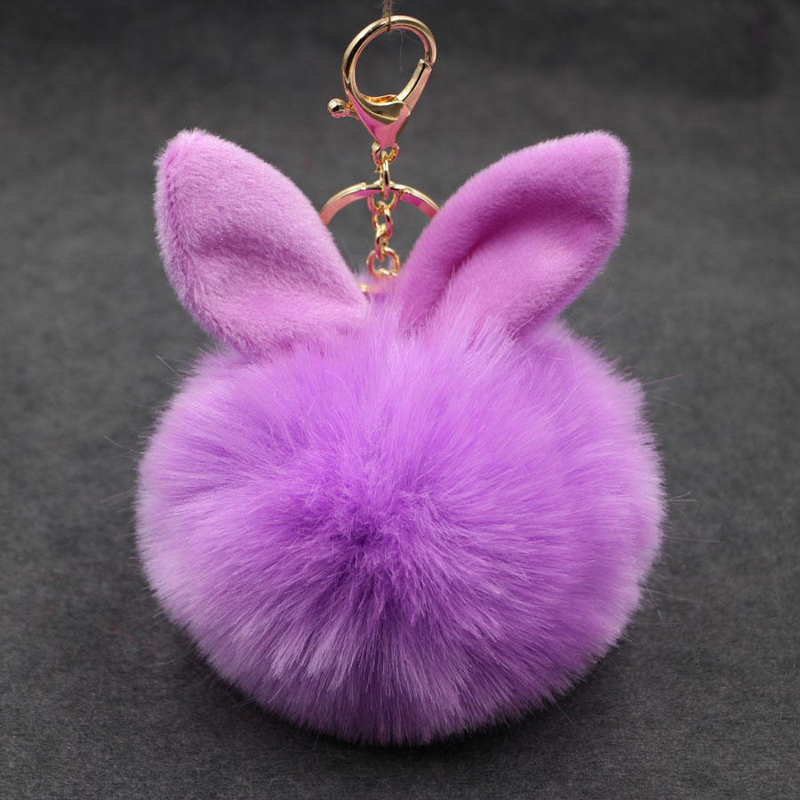 Śliczne puszyste ucho królika futro piłka breloczek do kluczy wisiorek piękny pompon brelok ze sztucznego futra królika