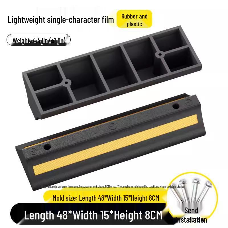 Rubber & Plastic Wheel Stopper: Parking Space, Garage, or Parking Lot Anti-collision Positioner.