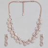 Estele Rose Gold Zircon Designer Necklace Set For Women
