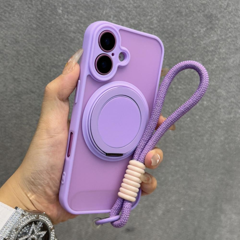 Magnetic Ring Holder Bracket Wrist Strap Case For iPhone 17 16 11 12 13 14 15 Pro Max Plus Shockproof Matte For Magsafe Cover