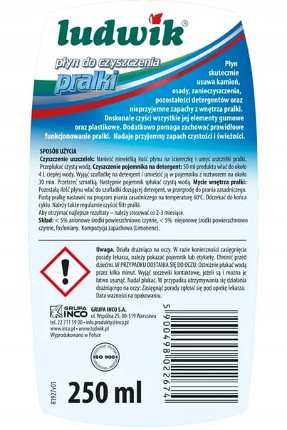 Ludwik Washing Machine Cleaner 250 Ml Pro Clean