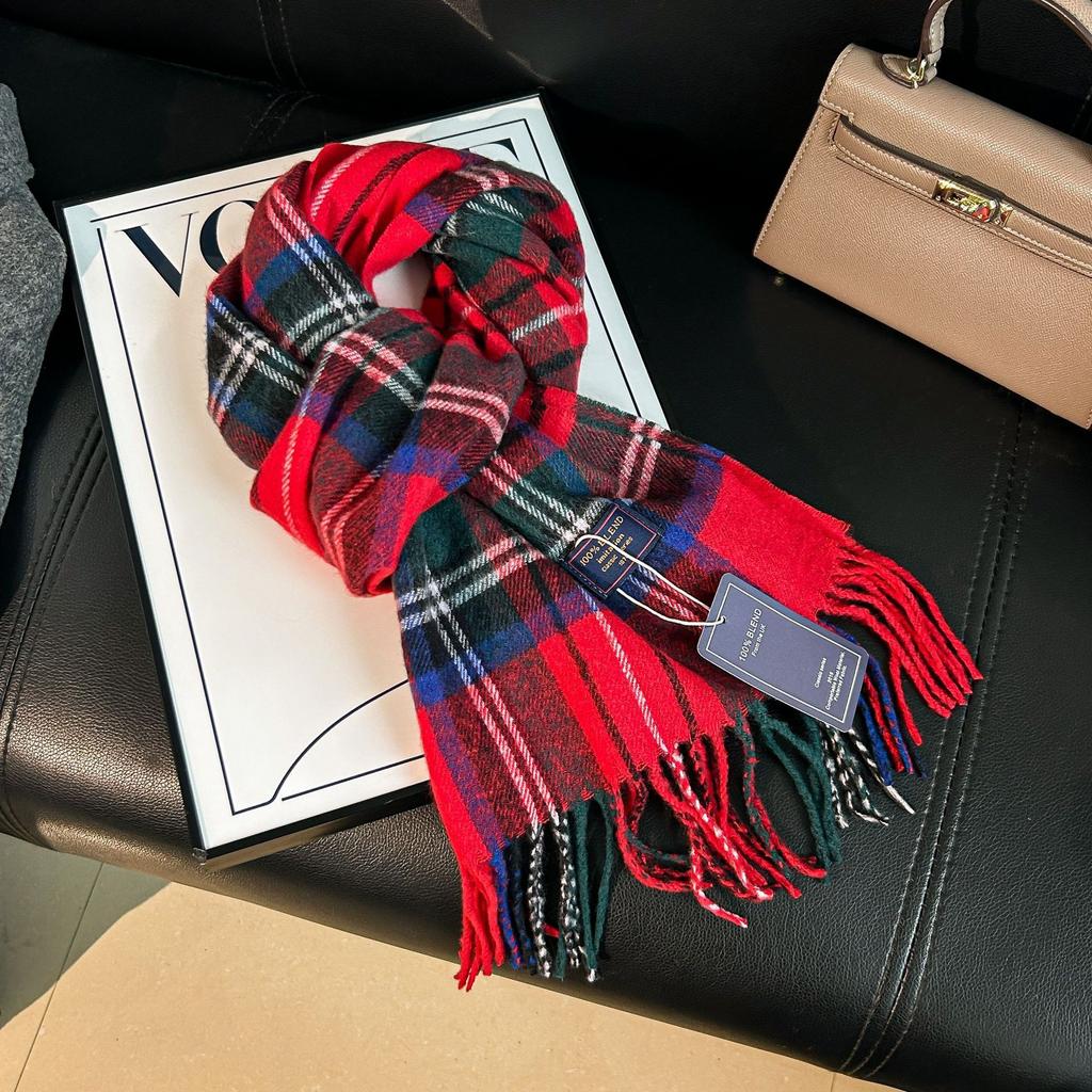 Korean Atmosphere New Plaid Scarf Women's Winter Korean Version Thickened Student Versatile Warm Cute Scarf