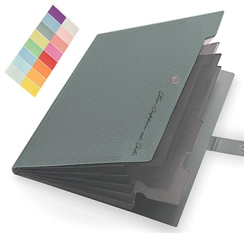 1Pc Expanding File Folder 5 Pocket Folders For Documents Portable Paper Organizer For School Office Supplies A4 Size