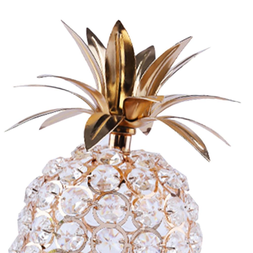 Nordic Crystal Pineapple Figurines Fruit Statue Sculpture Candelabra Base Candle Cover for Bookshelf