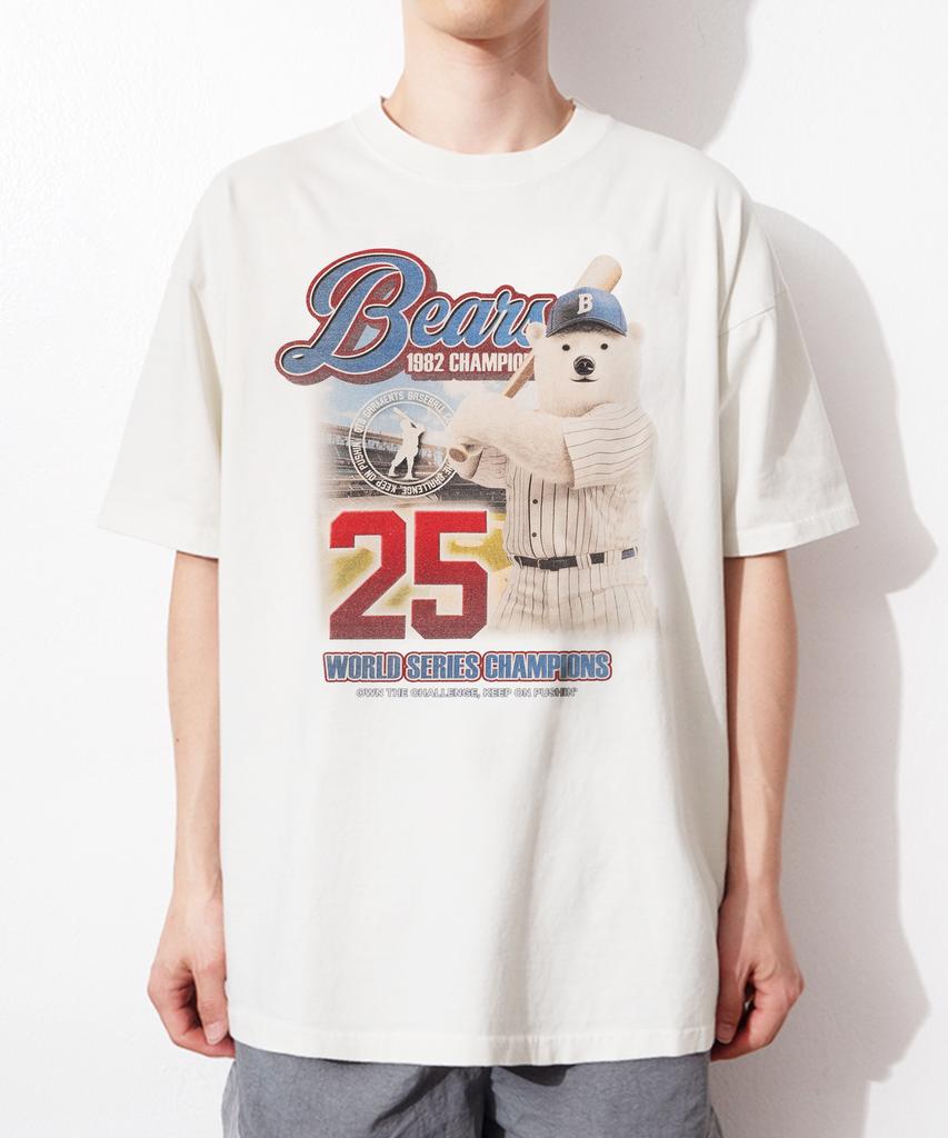 QT8 GARMENTS Oc Bear Champ Ec Washed Tee (Ecru)