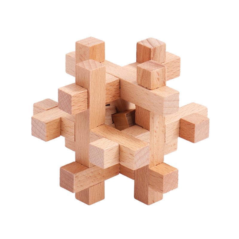 Luban Lock Classical Wood Puzzle Set for Kids - Mortise and Tenon Design
