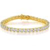 Bracelet Tennis 3mm 4mm Plaqué Or 18K Plein Diamant Plaqué Argent 925 Bijoux de Mariage Fête Bracelets pour Femme Homme