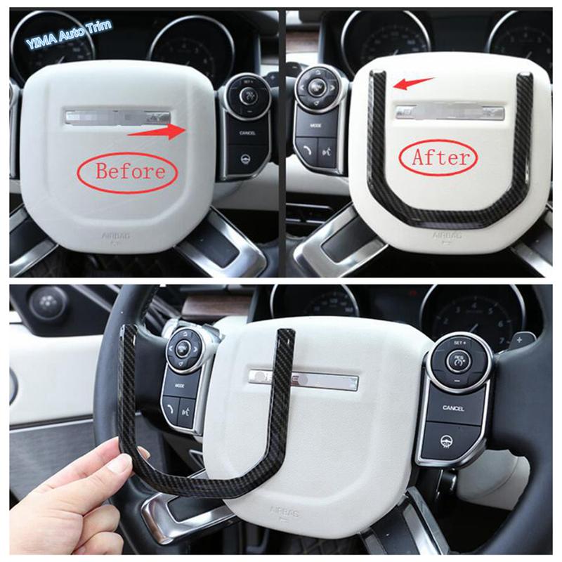 Steering Wheel Gear Shift / Armrest Storage Stripes Cover Trim For Range Rover Evoque L551 - Carbon Fiber Accessories