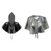 Glossy Mini Cloak For Halloween Costumes Breathable Short Capes Party Wear Adult Kids Role Play Polyester Fabric