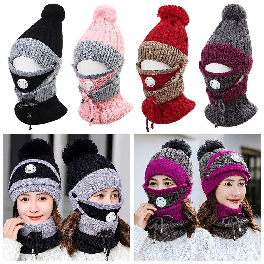 

Женская теплая шапка-ушанка, комплект шарфов, вязаная шапка, морозостойкие шапки, шапочки, шапки