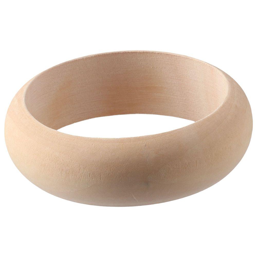 4pcs Wood Bangles 3.4 x 1 Inch Unfinished Wood Bangle Round Circle Blank Bangle Wooden Natural Wooden Circles DIY Craft Making