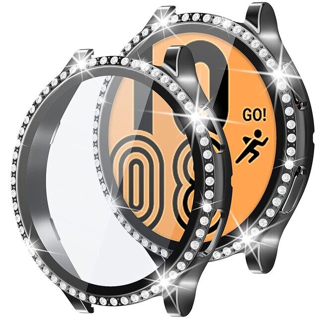 Custodia Cover + Proteggi schermo per Samsung Galaxy Watch 4 Accessori PC Vetro completo + Custodia Watch4 44mm 40mm