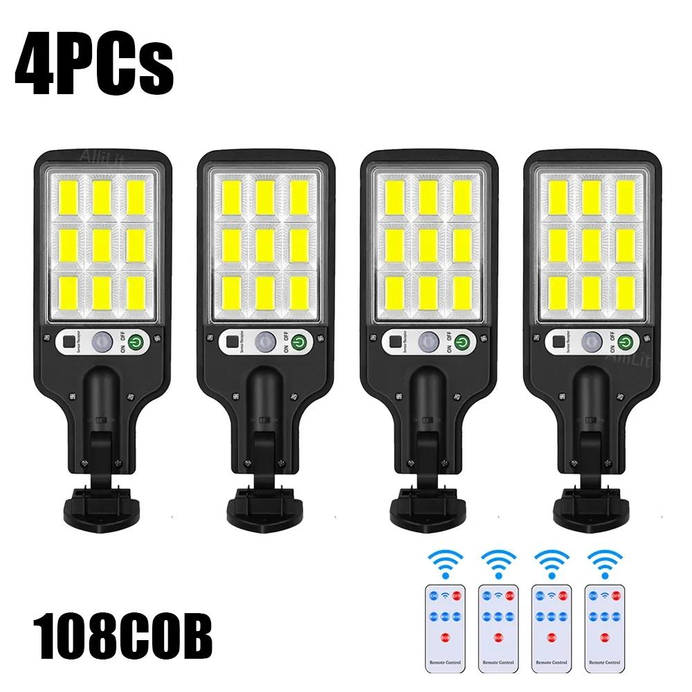 

6 шт. Датчик движения Солнечные фонари Уличные водонепроницаемые 108COB садовые светильники светодиодные настенные светильники безопасности уличные фонари с 3 режимами гаража