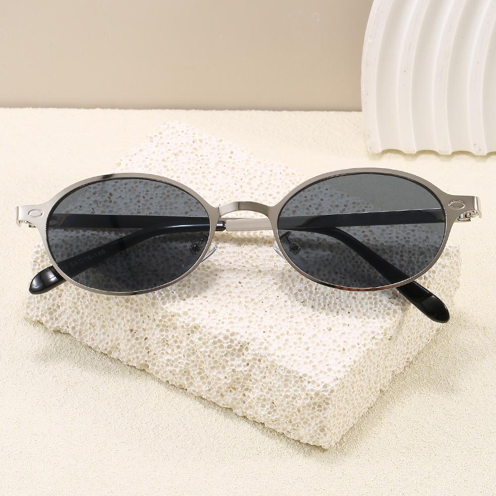 Hong Kong Style Women'S Sunglasses Oval Shape Uv400 Protection Men'S Sun Glasses Holiday Travelling Glasses For Women