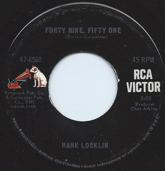 

7inch Record HANK LOCKLIN - Forty Nine, Fifty One 478560 RCA Victor 1965 US Folk Used