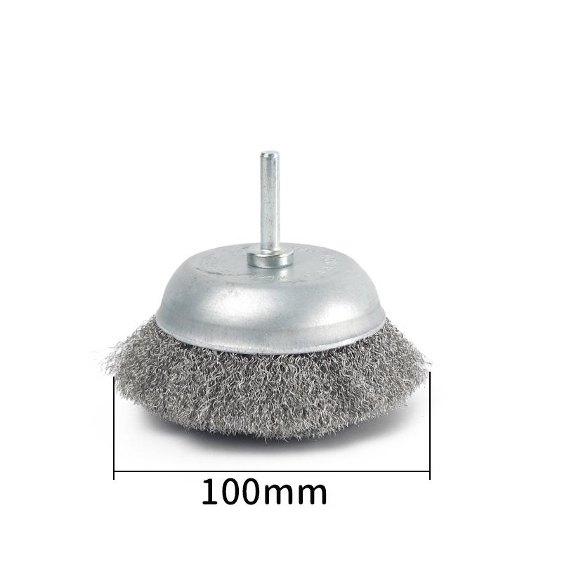 6mm Handle Stainless Steel Wire Brush Bowl for Rust, Stain, Paint, Burr Removal & Polishing