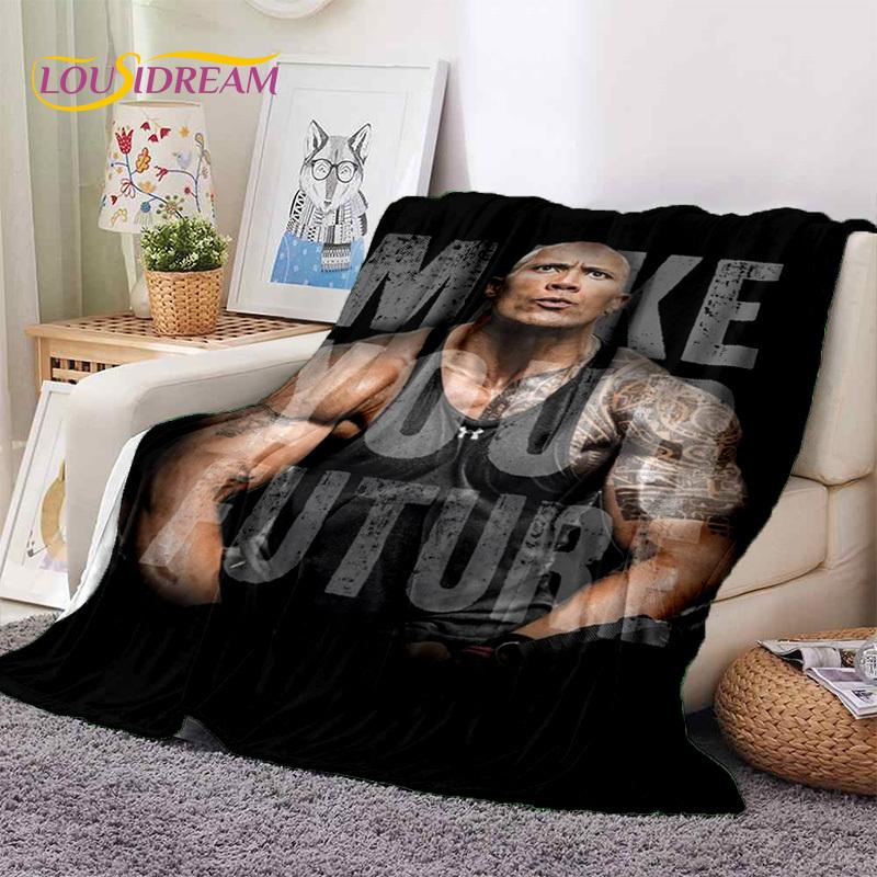 La Roccia Dwayne Johnson Attore Coperta Morbida in Flanella, Coperta da Lancio Coperta Confortevole per Picnic Letti Divano Casa Camera da Letto Regalo