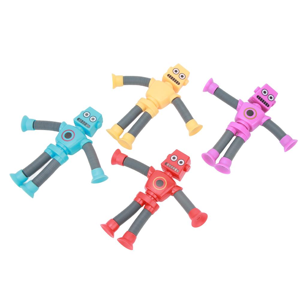4pcs Plastic Telescopic Toys with Light Telescopic Suction Cup Giraffe Toy Stress Relief Telescopic