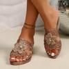 Fashion Slippers Women Summer New Round Toe Open Toe Crystal Clear Open Toe Breathable High Heel Fashion Non-slip Cool Slippers
