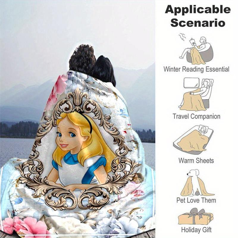 1 pezzo Principessa Disney Alice nel Paese delle Meraviglie Coperta Decorativa per la Casa Perfetta per Divano, Letto, Viaggio