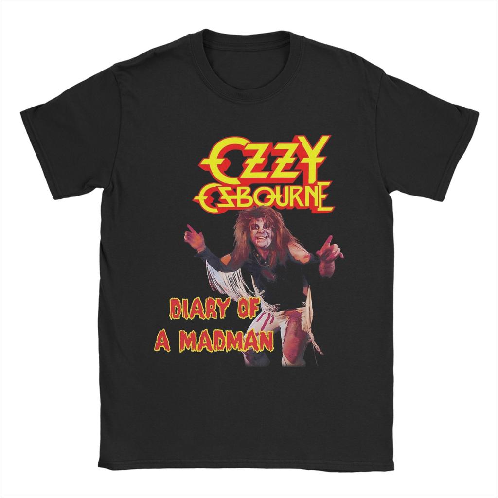 Novelty Ozzy Osbourne Logo T-Shirts for Men Round Neck Pure Cotton T Shirt  Short Sleeve Tee Shirt Plus Size Clothes