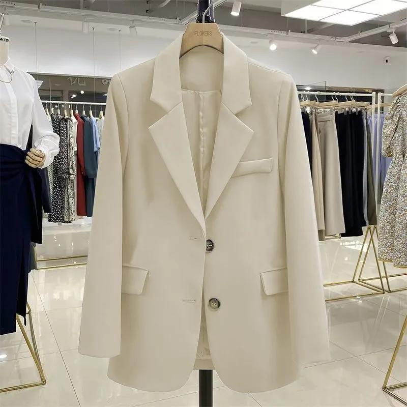 Spring and Autumn New Blazer Women's Casual Versatile Loose Design Top Solid Color Long-sleeved Suit