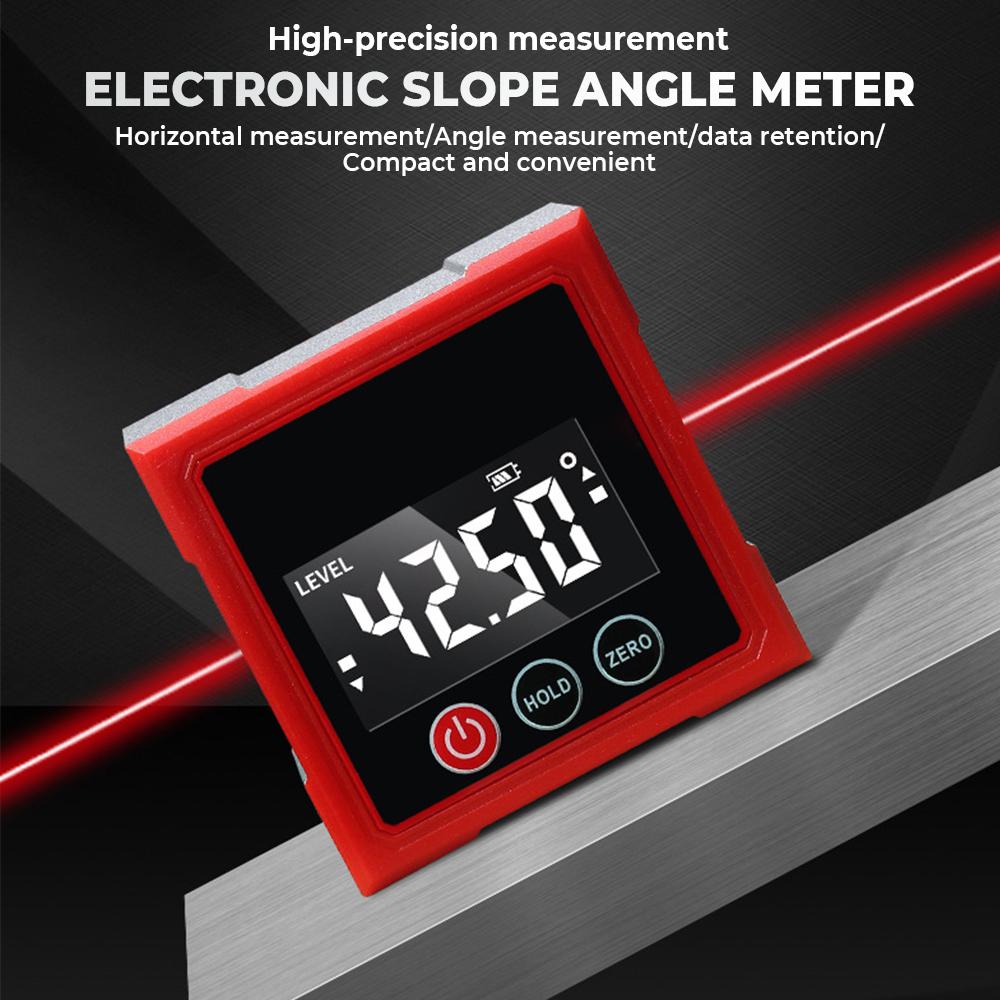 Mini Electronic Digital Protractor Magnetic Laser Inclinometer Professional Digital Display Angle Gauge Rechargable Level Box