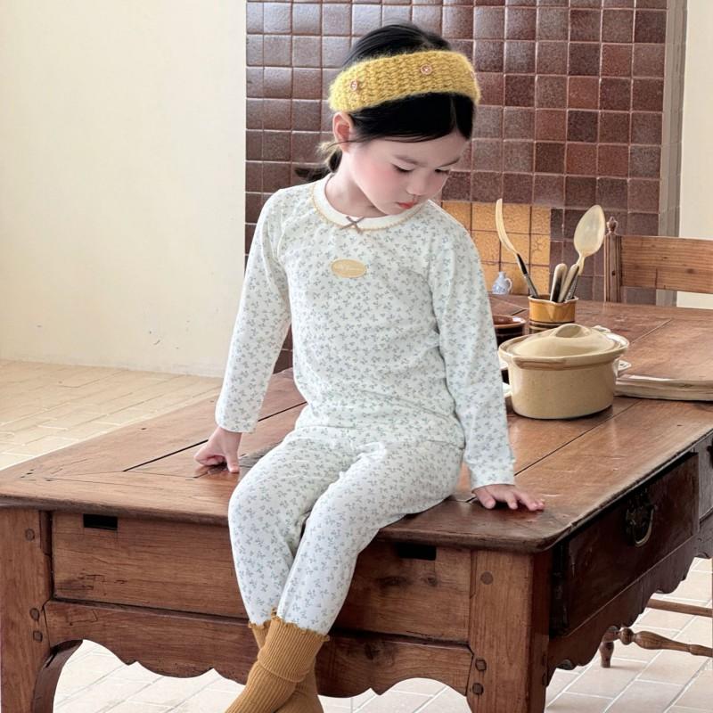 Kids Cotton Lycra Pajamas Set A Skin-friendly Long Sleeve Winter Homewear Boys Girls