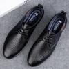 New Men Casual Leather Shoes Fashion Brand Classic Men  Leather Shoes Brown/Black Hot Sale Breathable Business Lace-Up Men Shoes