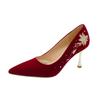 Wedding shoes women's Chinese Xiuhe wedding dress two wear embroidered wedding bride toast red high heels not tired feet new
