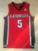 Edwards 5 Vintage Red & White Jersey | Embroidered Hip Hop Basketball Tank | Training & Casual Wear