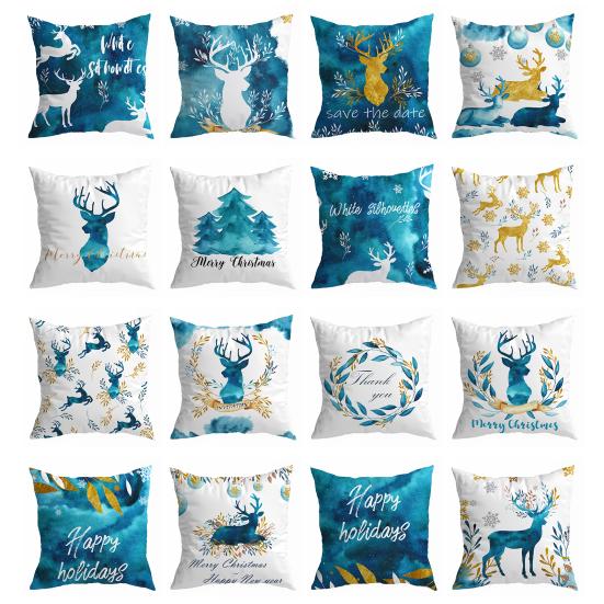 Mode Kudde Slipcover Dold Dragkedja Dekorativ Polyester Jul Hem Sovsal Hotell Kontor Kastkudde