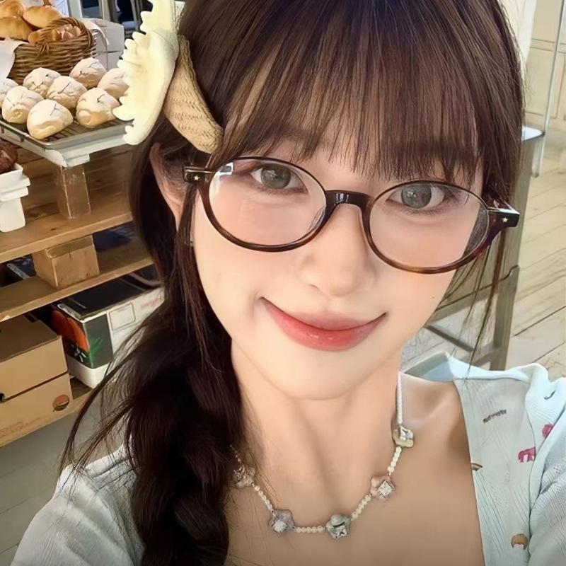 Star Nerd Retro Oval Half-Rim Tortoiseshell Glasses