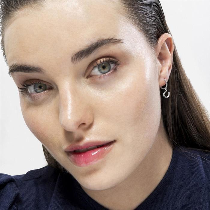 Luxenter Boucles d'oreilles en argent 925 et zirconium brillant plaqué finition en rhodié - Bonne chance